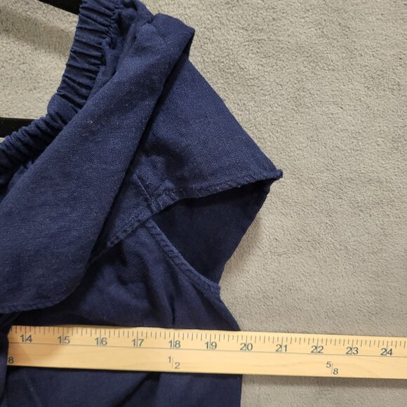 Old Navy‎ Linen-Blend Dress Womens Size Large Ruffle Off-Shoulder Beach Summer - Picture 4 of 5